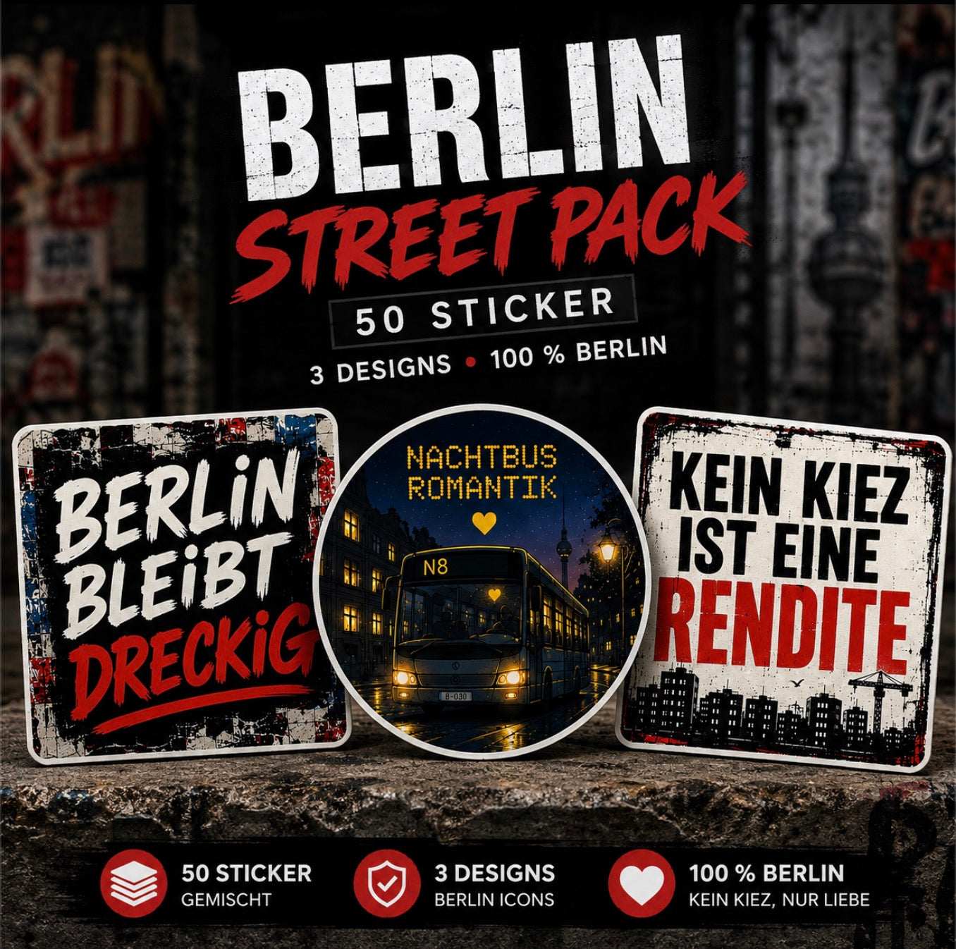 BERLIN STREET PACK – 50 STICKER